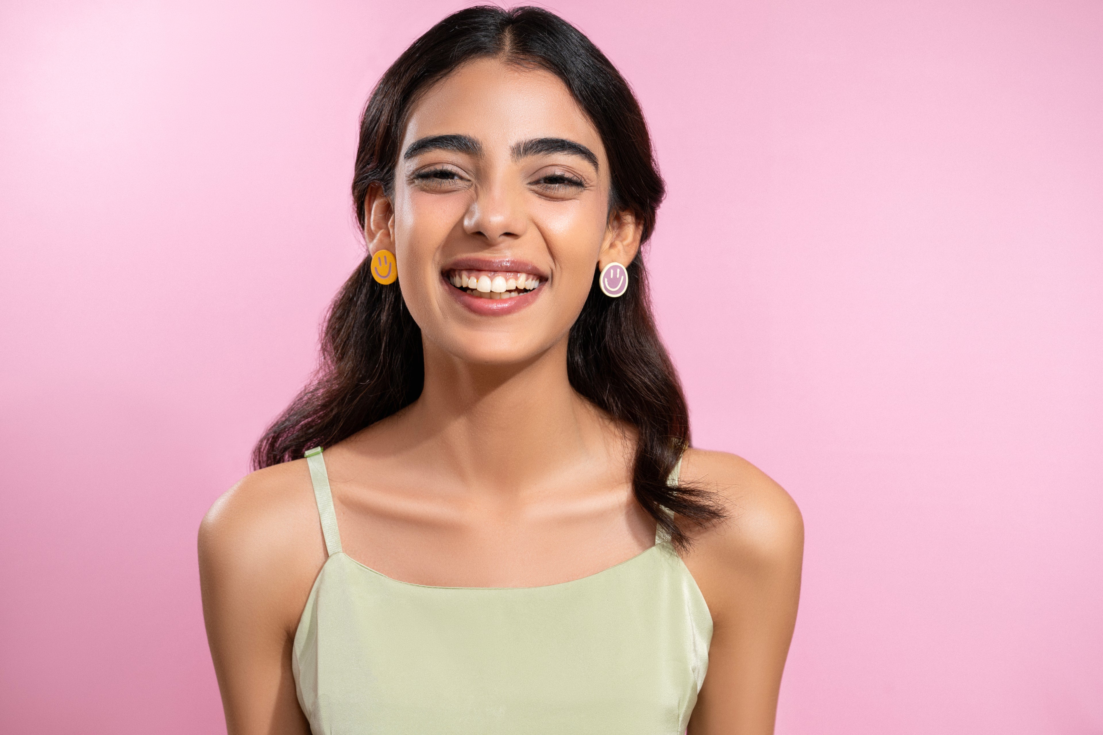 Happy Duo - Purple/Yellow - Stud Earrings
