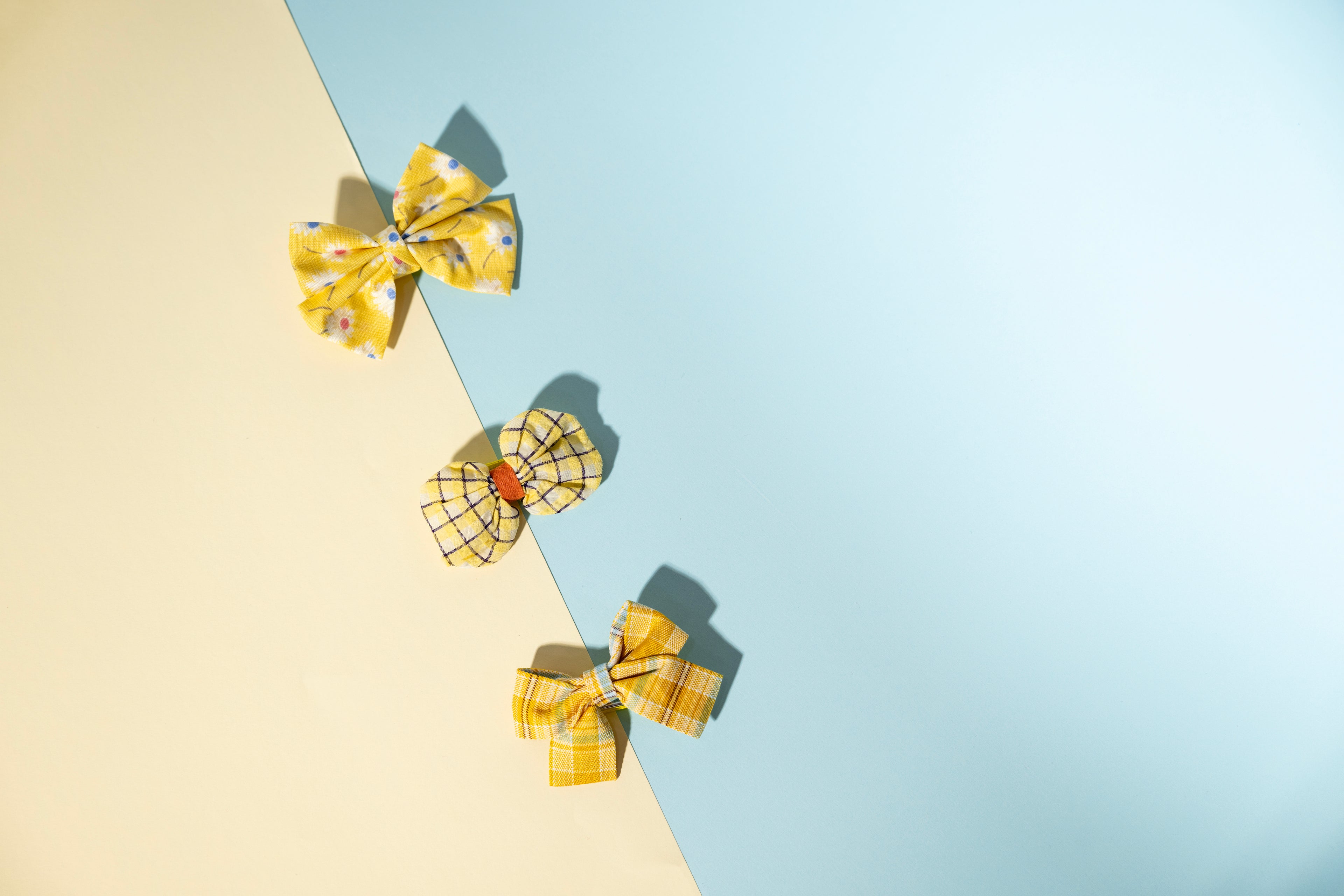 Yellow Plaid - Bow Hairclip