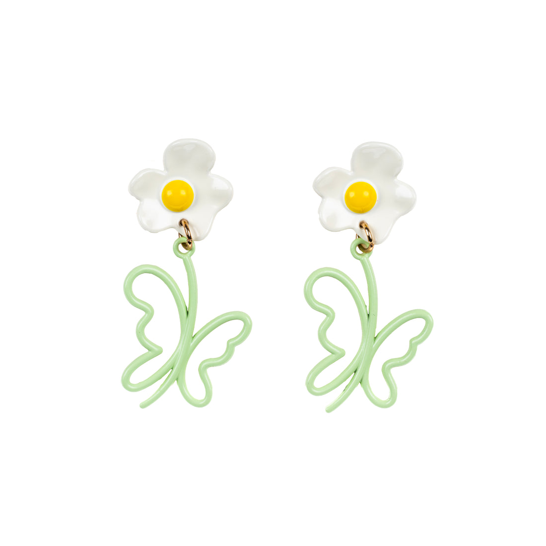 Butterfly Blossoms - White - Dangle Earrings