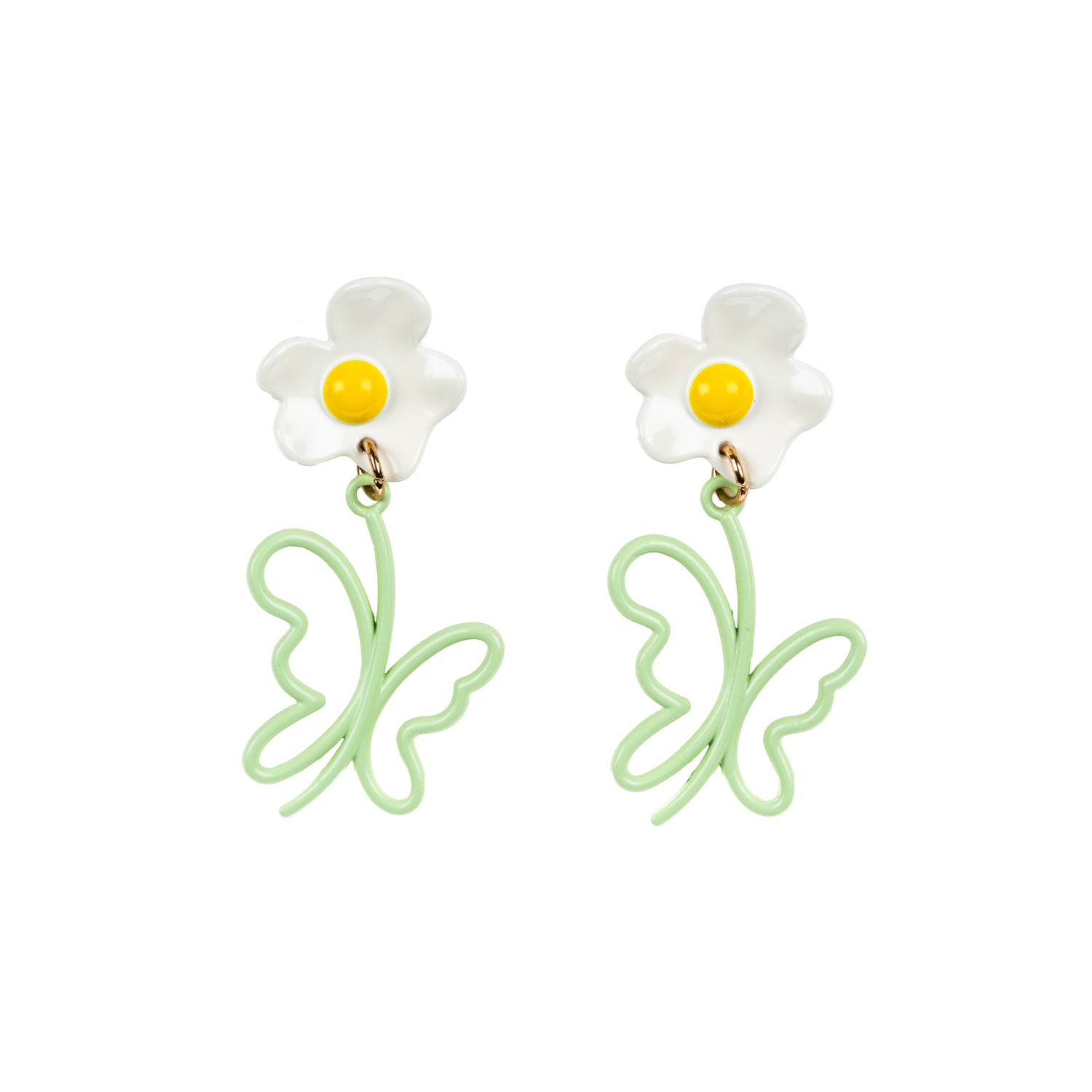 Butterfly Blossoms - Yellow - Dangle Earrings