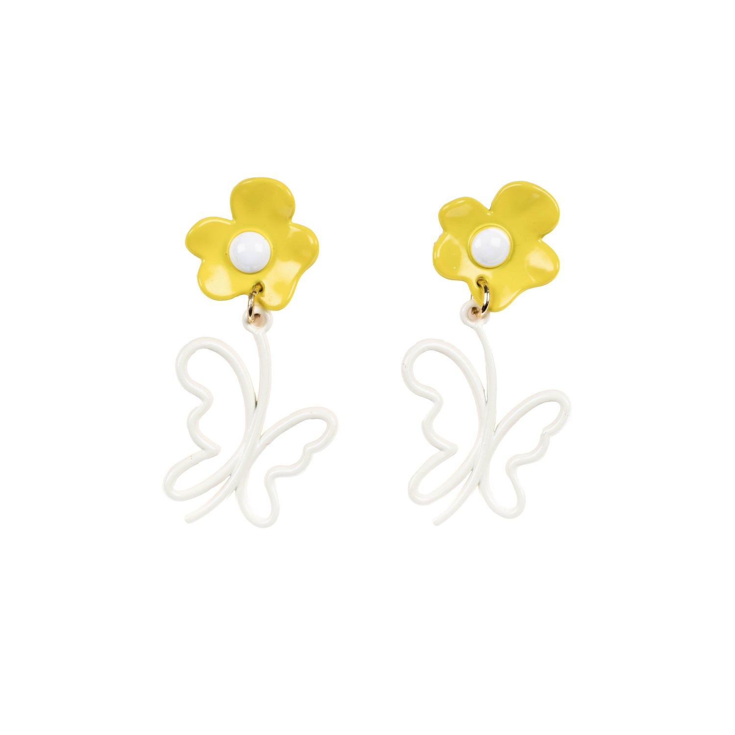 Butterfly Blossoms - Yellow - Dangle Earrings