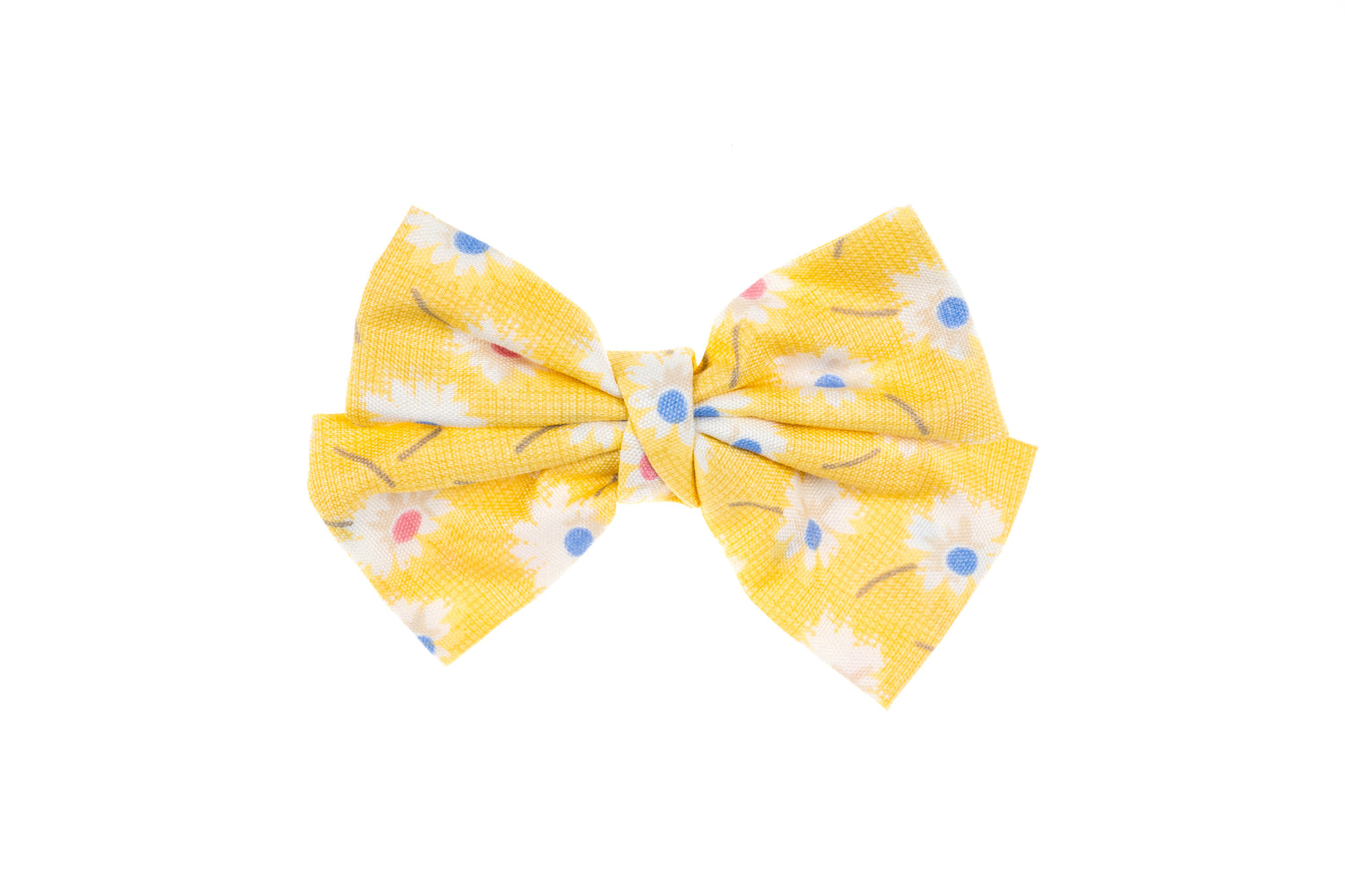 Yellow Plaid  - Bow Hairclip