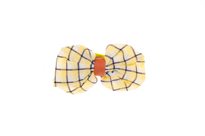 Yellow Plaid  - Bow Hairclip