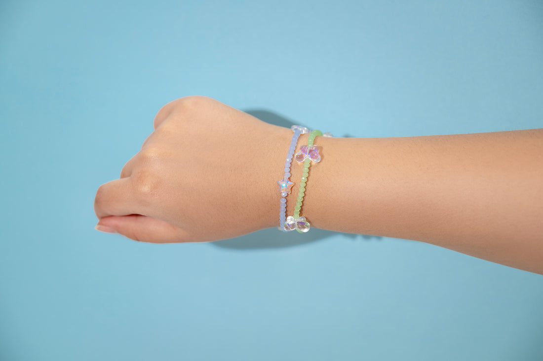 Dew Drop Stretchable Bracelet - Blue